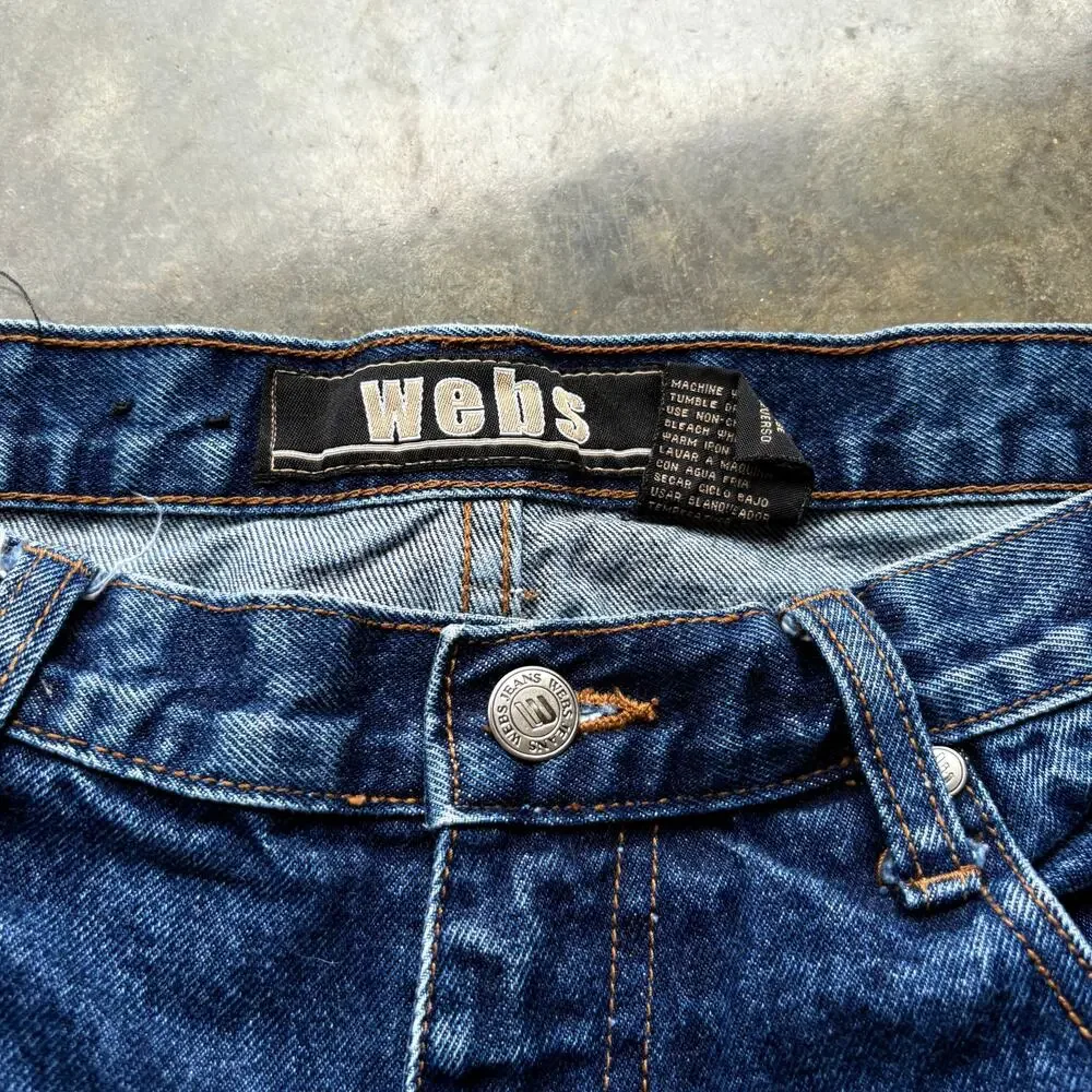 Super baggy‎ Vintage Y2K Webs Blue Jeans